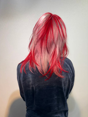 オーダーメイド　デザインカラー　ケアブリーチカラー　ウルフ