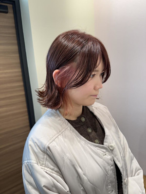 レイヤーボブ/ピンクブラウン/インナーカラー