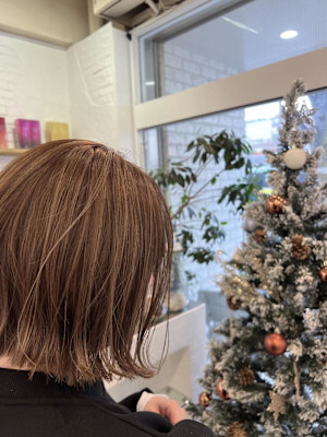 ハイライト/明るめベージュ/ボブ