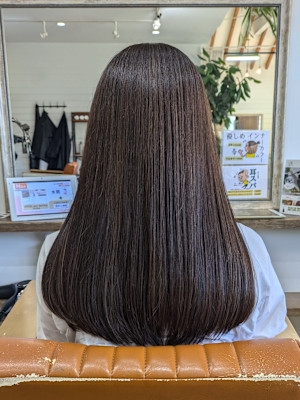 ロングカット×縮毛矯正