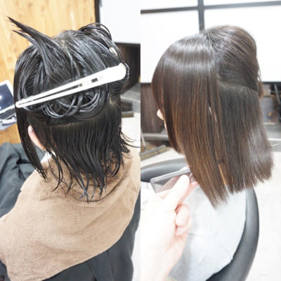 髪質改善縮毛矯正スタイル