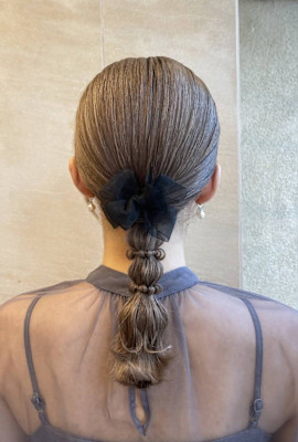 ヘアアレンジ/ヘアセット/カチモリ/編みおろし/シニヨン　