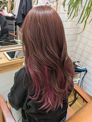 ロングカット×インナーカラー