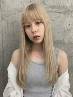 ブリーチ/ブロンド/グレージュ/透明感カラー/ダブルカラー