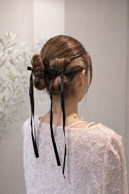 結婚式/お呼ばれに◎リボン風カチモリアレンジ