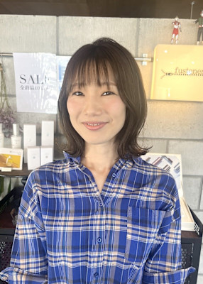 レイヤーボブ × カーキブラウン