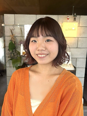 ボブ×ピンクブラウン