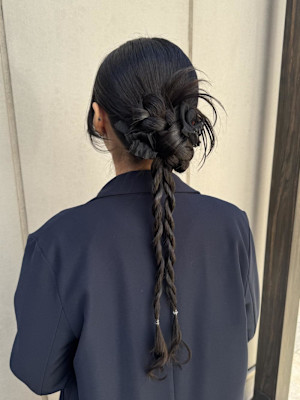 タイトカチモリ×編みおろしヘア