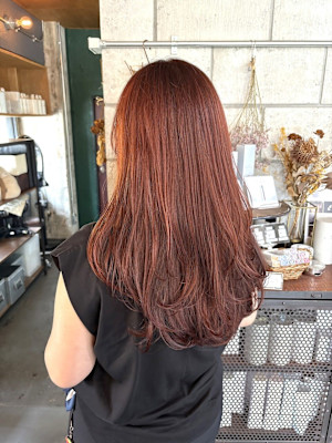 赤みブラウン×ロングレイヤー