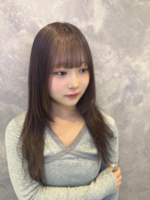 オリーブグレ／小顔に見せるヘア／ココアベージュ／黒髪カタログ