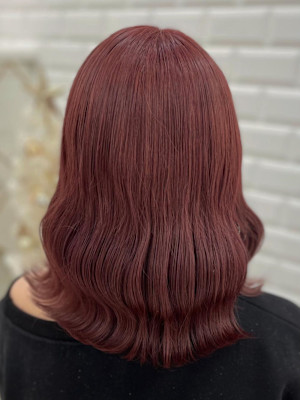 【カラー】ワンブリーチでチェリーレッド♪_ユウ