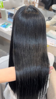 オリーブグレ／小顔に見せるヘア／ココアベージュ/黒髪カタログ