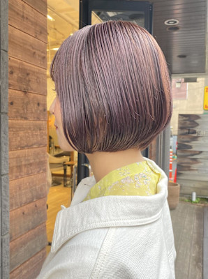 ボブ　ピンクベージュ