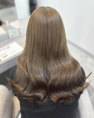 オリーブグレ／小顔に見せるヘア／ココアベージュ／黒髪カタログ