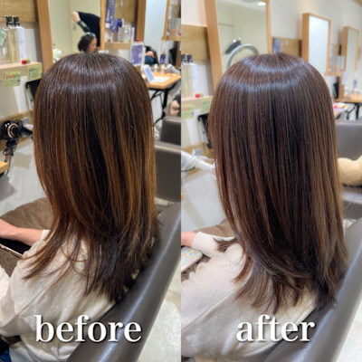 白髪ぼかし細めハイライト30代40代50代ベージュ