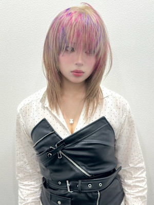 オーダーメイド　デザインカラー　ケアブリーチカラー　ウルフ