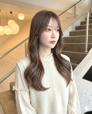 顔周りレイヤーオリーブベージュ