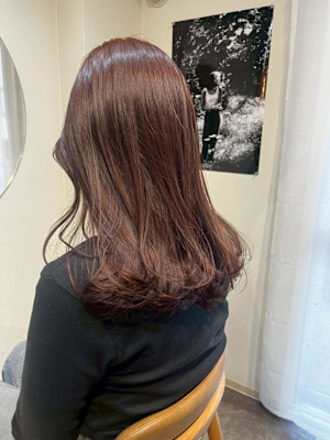 ブリーチなしケアカラー/まろやかピンクブラウン/20代