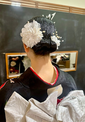 和装　成人式　シンプルお団子アップスタイル！