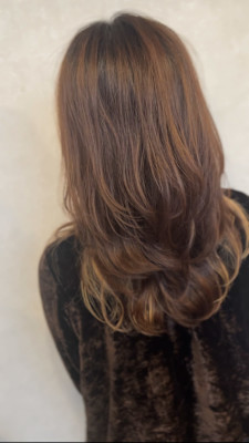 ハイレイヤーコテ巻き風パーマ