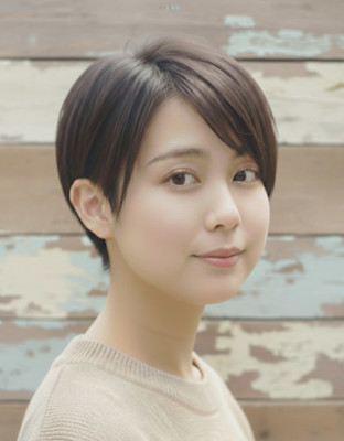 大人ショート　ソフトツーブロック　小顔