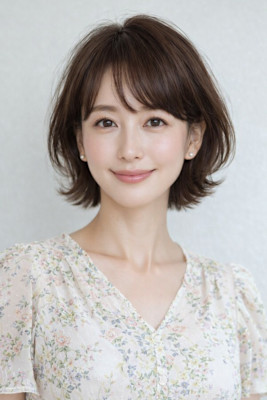 自然な軽さで魅せる40代のショートボブ