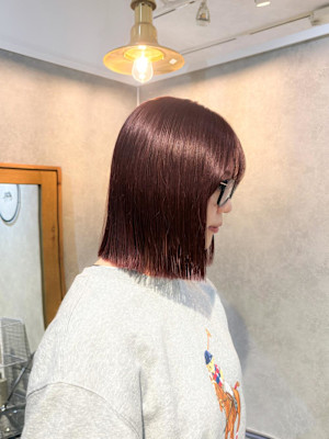 〇結べる切りっぱなし暖色ボブ