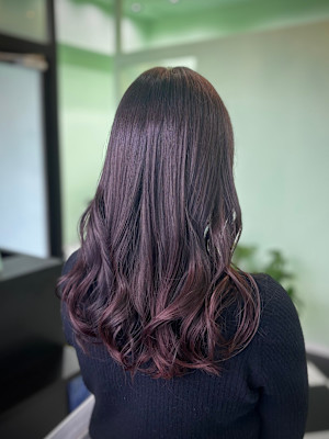 艶ラベンダーピンク×髪質改善カラー