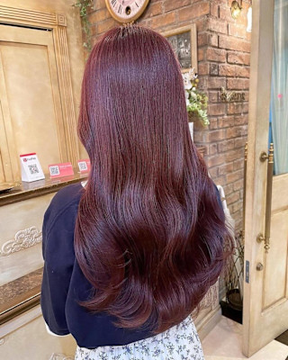 韓国巻き/ボルドーカラー/ワインレッド/