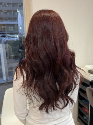 上品で大人っぽく！ブリーチなしでボルドー◎