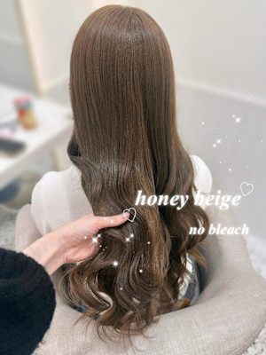 ブリーチなしハニーベージュ＊rina/大人ガーリー