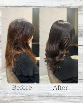 カットカラー髪質改善トリートメント