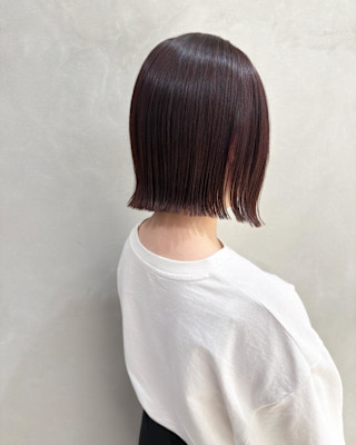 髪質改善カラー/ボブスタイル/切りっぱなしボブ