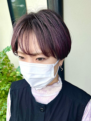 マッシュショートのデザインカラー