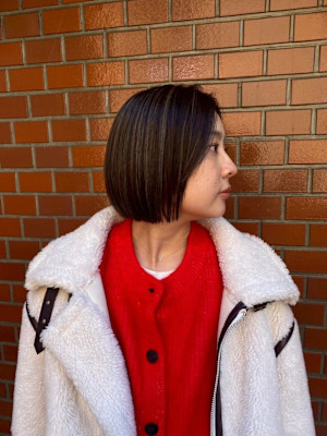 ミニボブ/ハイライト/デザインカラー/髪質改善/20代