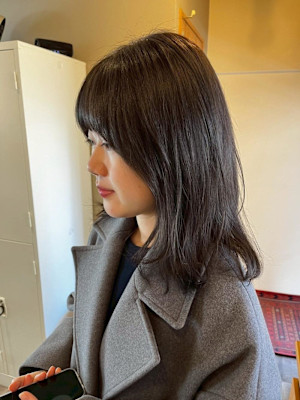 大人シアグレージュ/透明感カラー/20代/似合わせカット