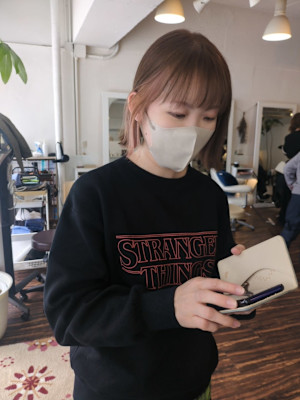 柔らかピンクベージュのインナーカラー