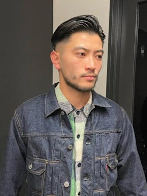 スリックバックスタイル フェード メンズショート