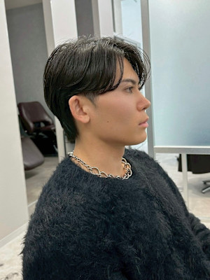 毛流れセンターパート(メンズカット/ダウンパーマ/ナチュラル