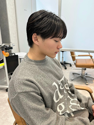 ナチュラルシースルーマッシュ(ショートネープ/ダウンパーマ)