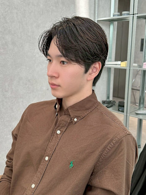 毛流れセンターパート(メンズカット/ダウンパーマ/ナチュラル