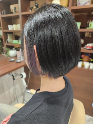 インナーカラー/暗髪×パープル