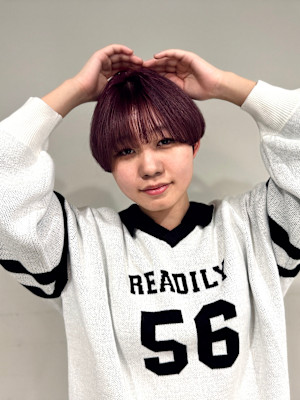 ハイトーンピンク×マッシュショート