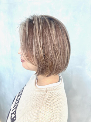 上品ハイライト/白髪ぼかしハイライト/ベージュ/グレージュ