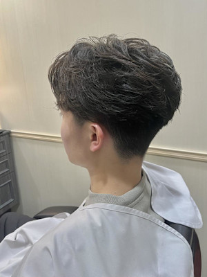 毛流れ×センターパート