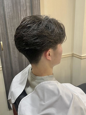 毛流れ×センターパート