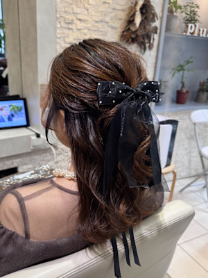 お呼ばれハーフアップアレンジ♪