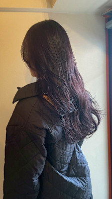 艶髪/大人チェリーレッド/ロング/巻き髪/20代