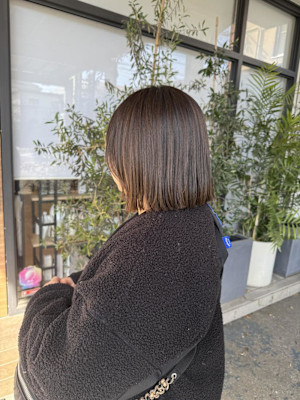 ボブ/グレージュ/透明感カラー