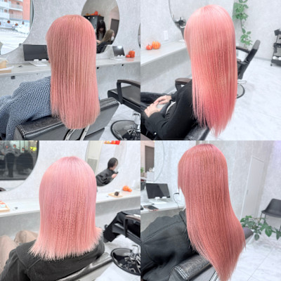 ピンクカラー/髪質改善/ケアブリーチ/グラデーションカラー